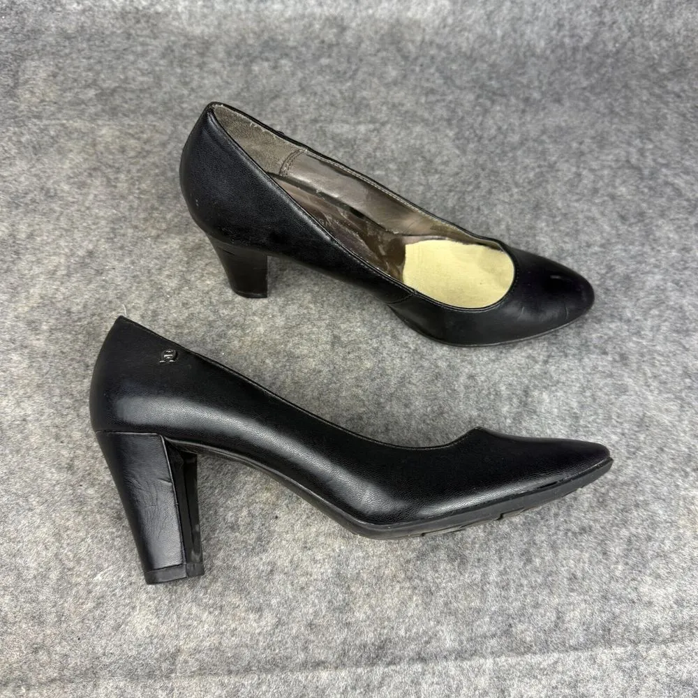 Etienne Aigner Classic Leather Black Pumps Heels‎ Dress Premium Shoe Size 8 - Image 6