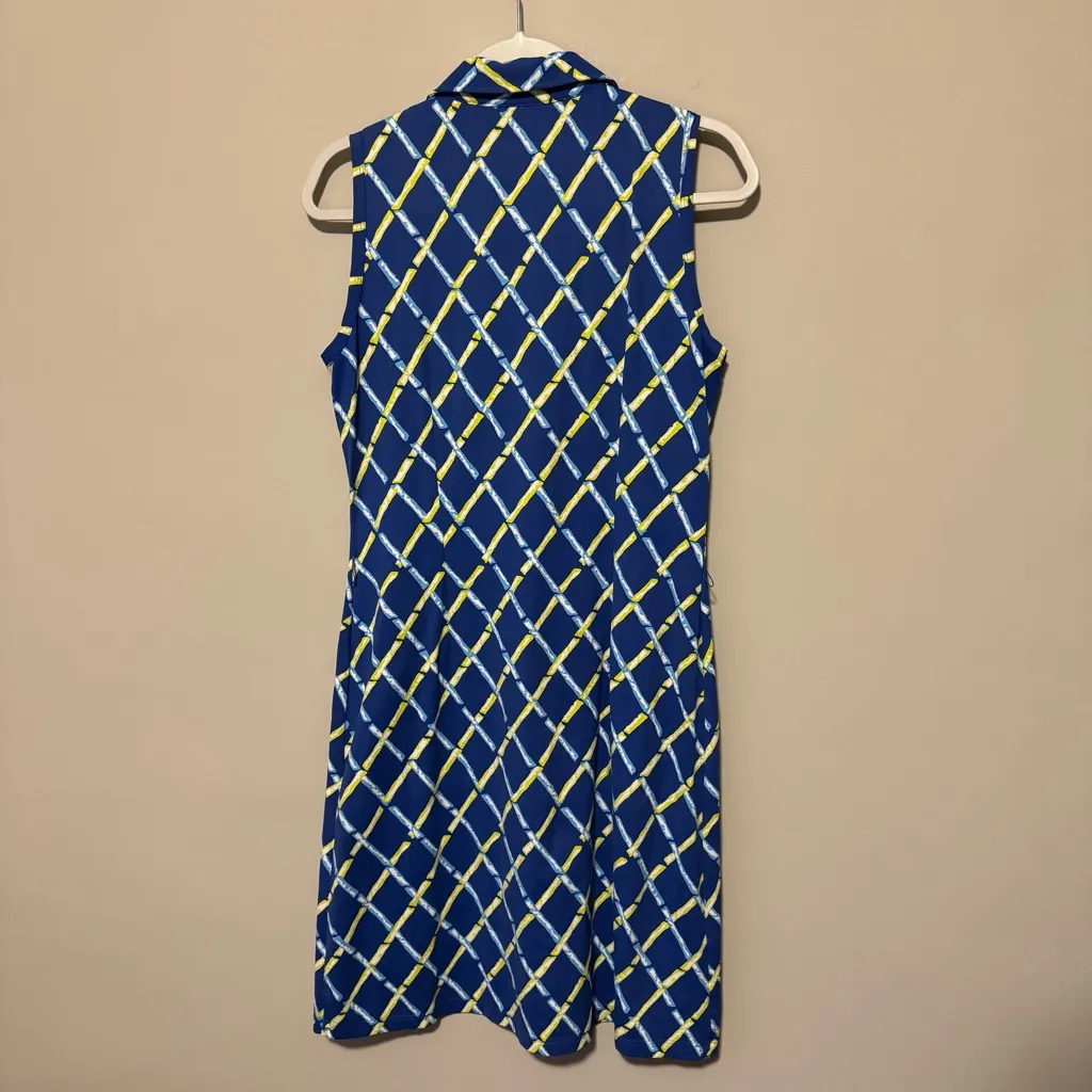 J. McLaughlin Athletic Polo Dress Size Medium Blue and Yellow - Image 5
