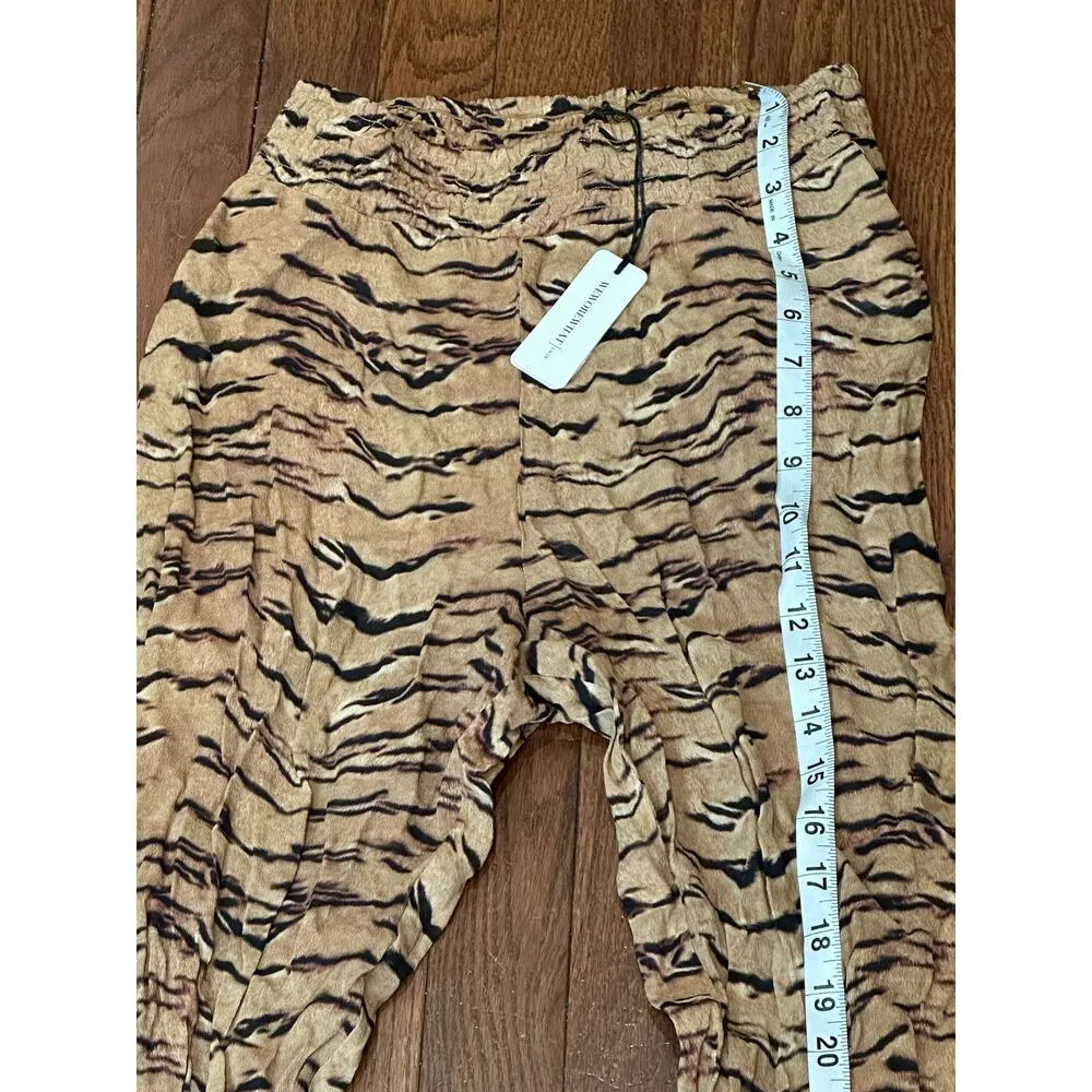 NWT WEWOREWHAT Resortwear Beach XS Tiger Stripes High Rise Statement Pants - Image 8