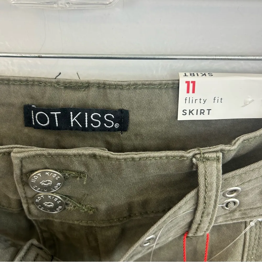 NWT Hot Kiss Flirty Fit Belted Army Green Cargo Mini Skirt Size 11 (Large) - Image 6