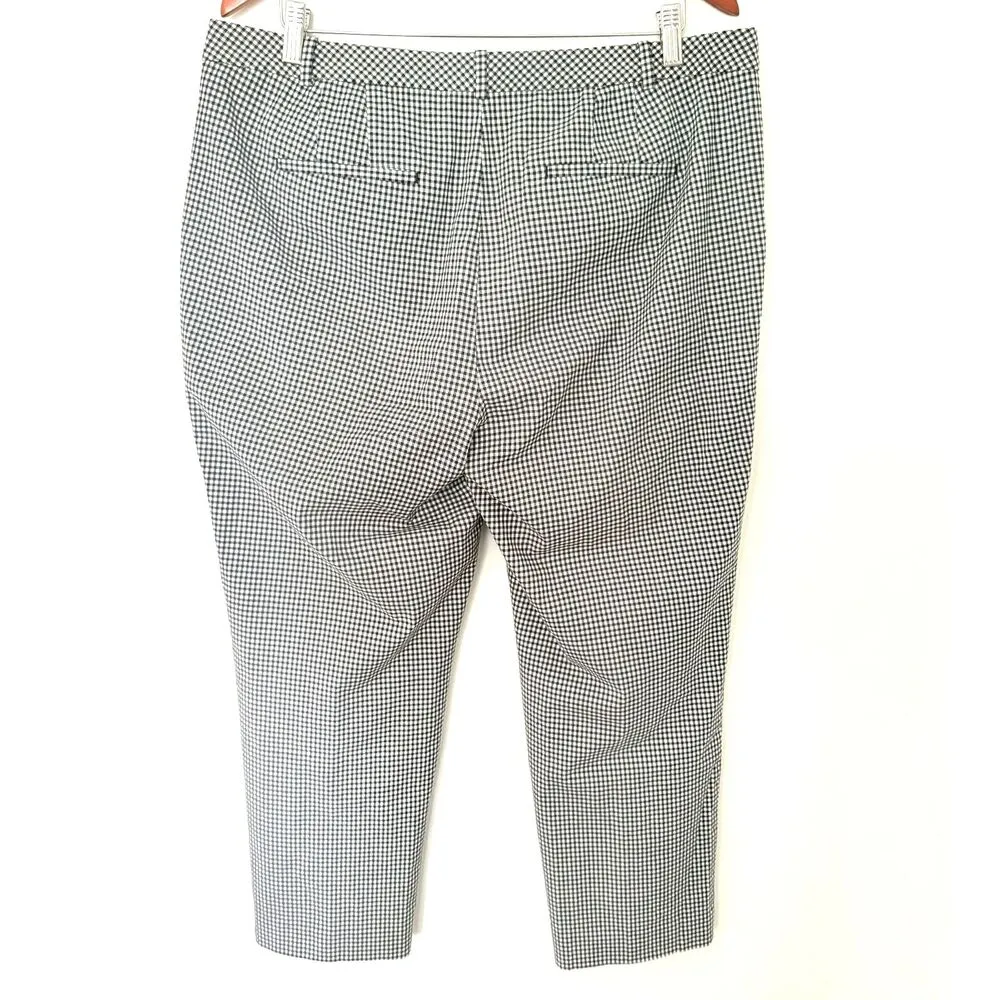 Talbots Black White Gingham Ankle Pants Stretch Cotton Blend Lightweight Fit 14 - Image 2