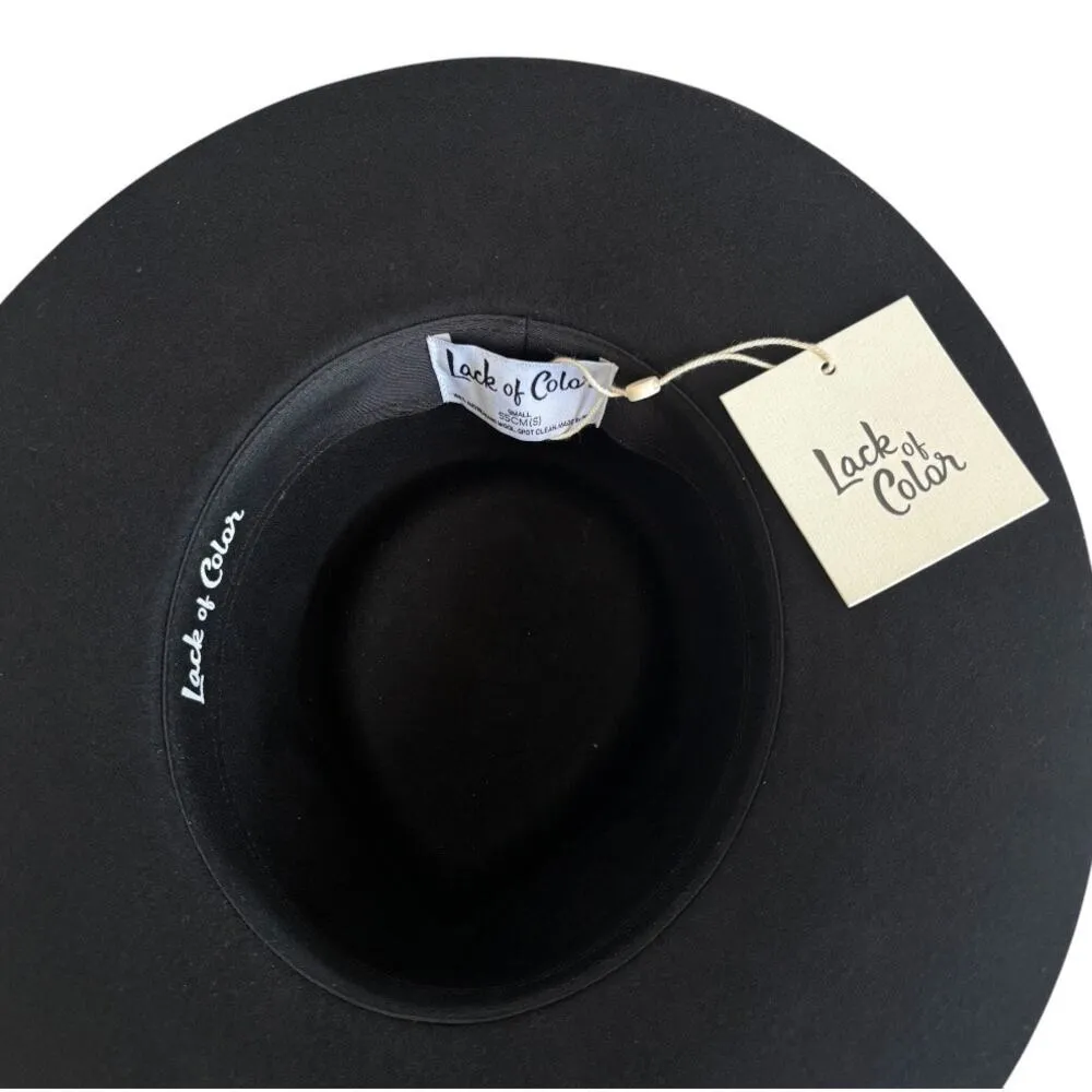 Lack of Color The Phoenix Black Australian Wool Boater Hat Size Small 55CM NWT - Image 6