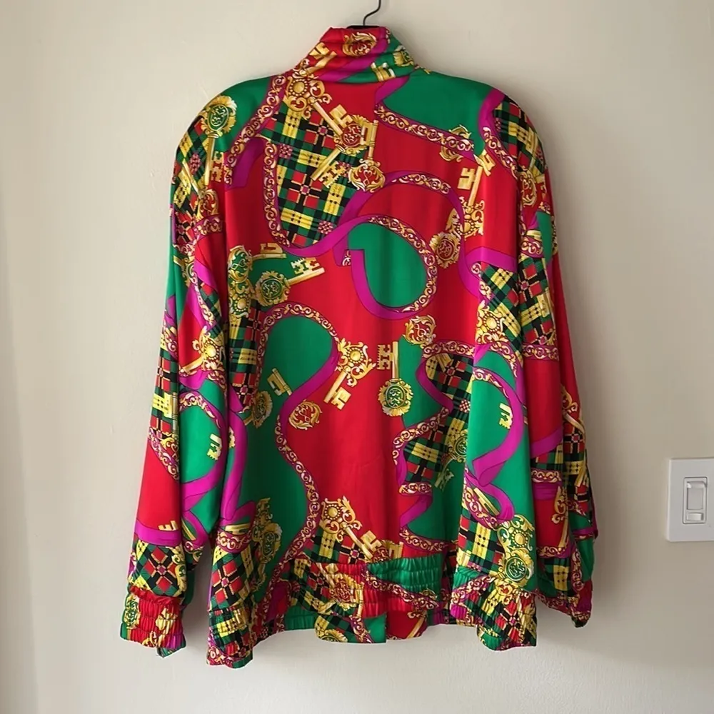 Saks Fifth Avenue 100% Silk Paisley Print Jacket Size 18W NWOT Colorful Rare - Image 7
