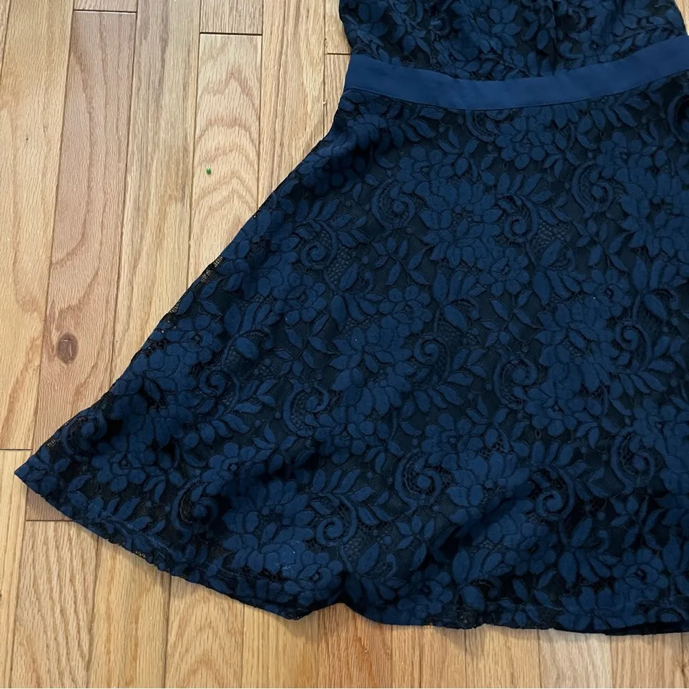 Lulus Twirling Around Navy Blue Lace Skater Dress Size Small - Image 7