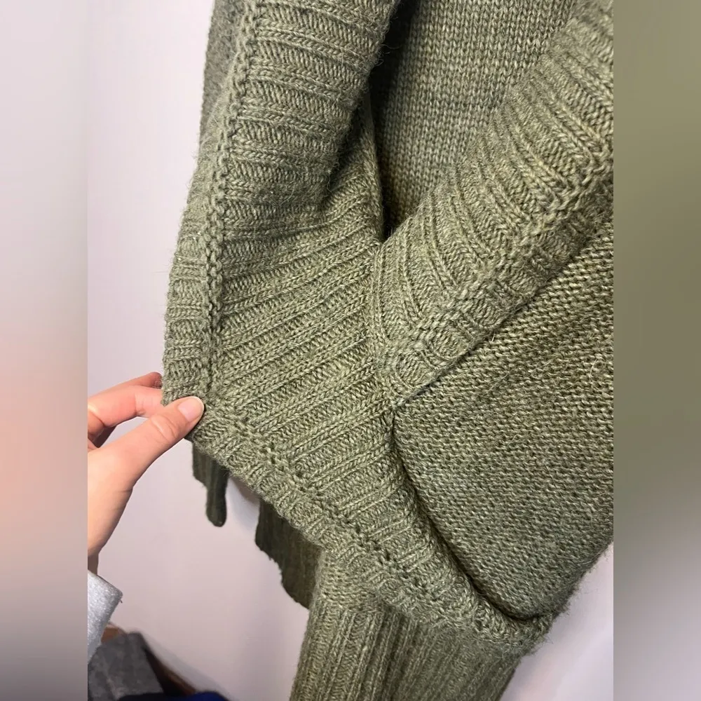 Loft Shawl Neck Wool & Alpaca Blend Faux Wrap Sweater Sz XS - Image 4