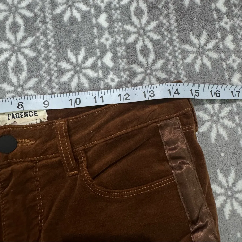 L'agence Margot High Rise Skinny In Java Velvet Tuxedo‎ Stripe Size 26 - Image 10