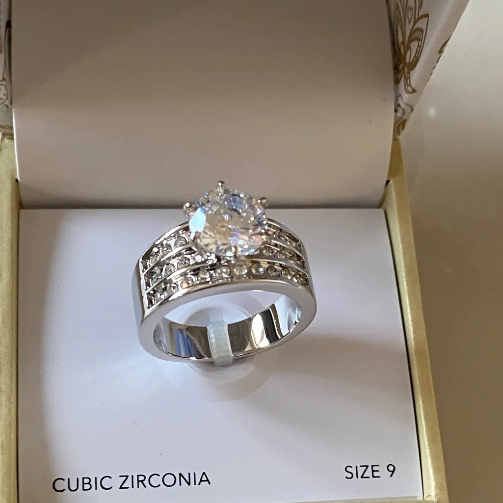 NWT Charter Club
Crystal Triple-Row Ring in Fine Silver Plate - Image 6