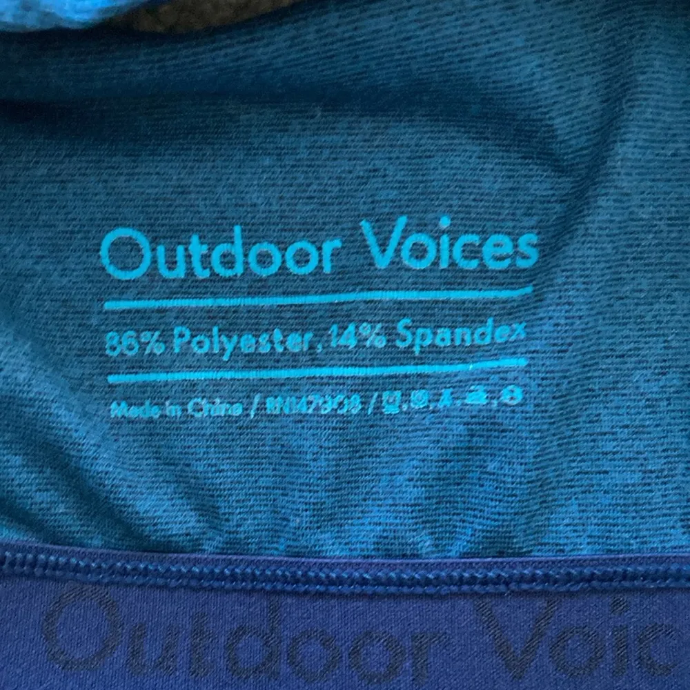 Outdoor Voices Athena Crop Bra Top Blue OG Textured Compression Size Small EUC - Image 8