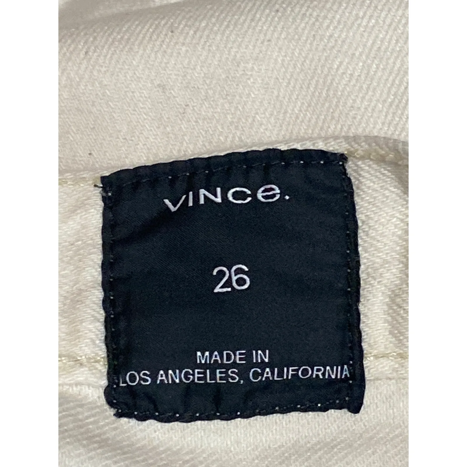 Vince Women's White High Waisted Frayed Raw Hem Straight Denim Jeans Pants Sz 26 - Image 4