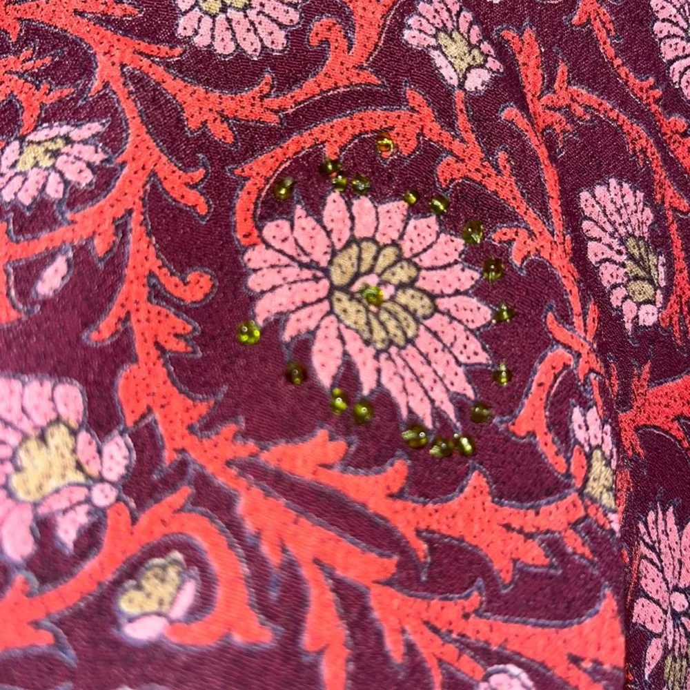 Venezia Jean clothing co. Beaded Paisley/Floral Long Split Bell Sleeve Blouse - Image 9