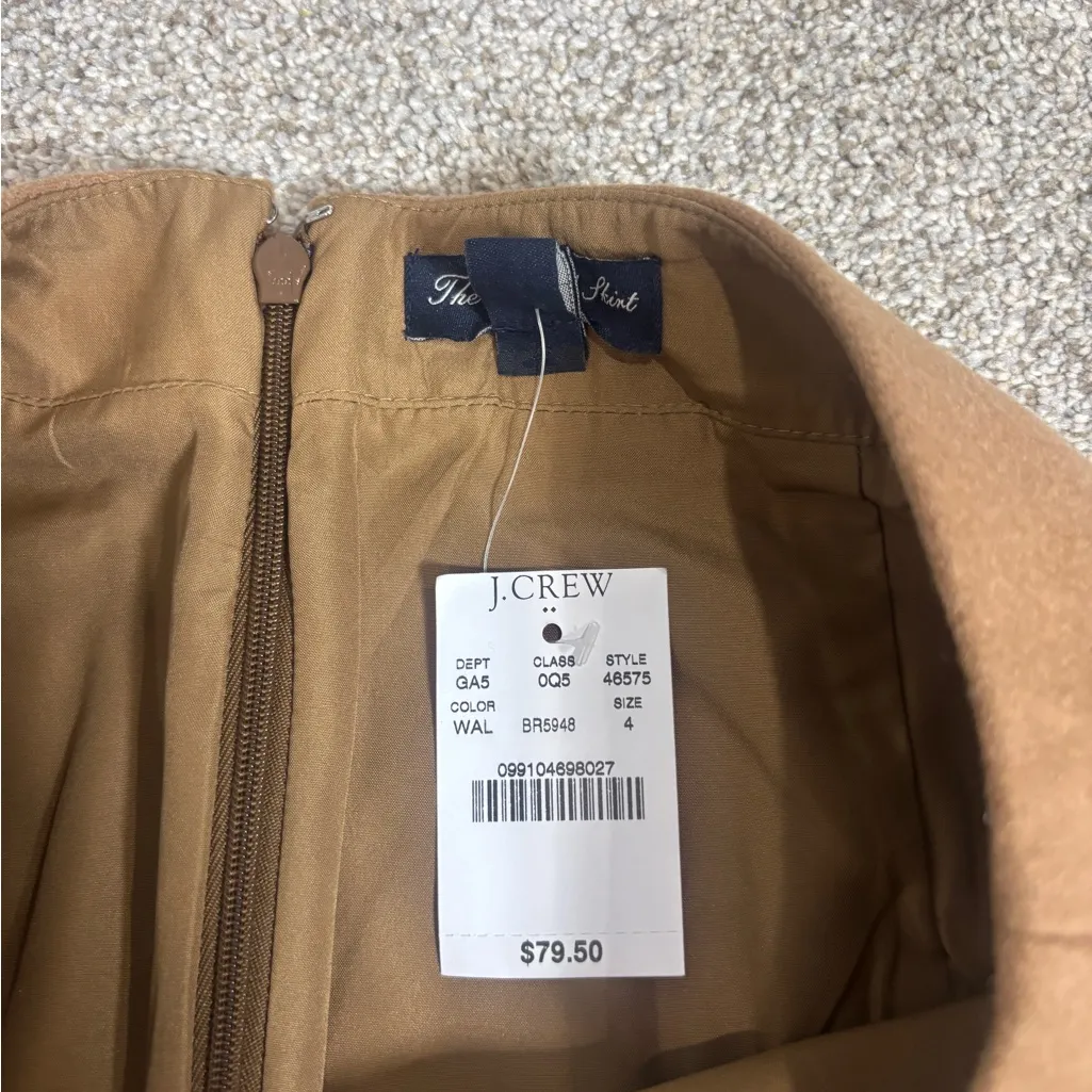 NWT J. Crew Factory The Pencil Skirt Womens Size 4
Camel Double Serge Wool Blend Tan - Image 4