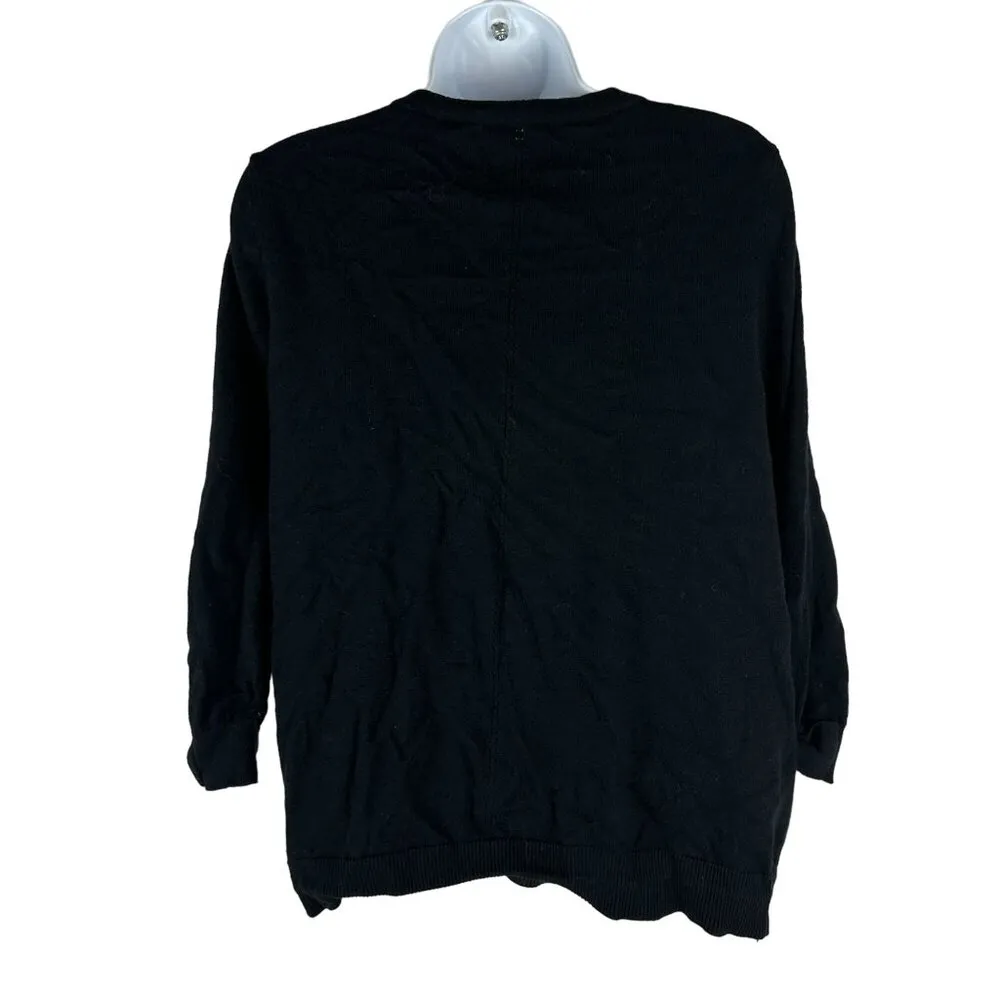 Elle Womens Black Cardigan Sweater Size L 55% Cotton/Nylon/Viscose - Image 2