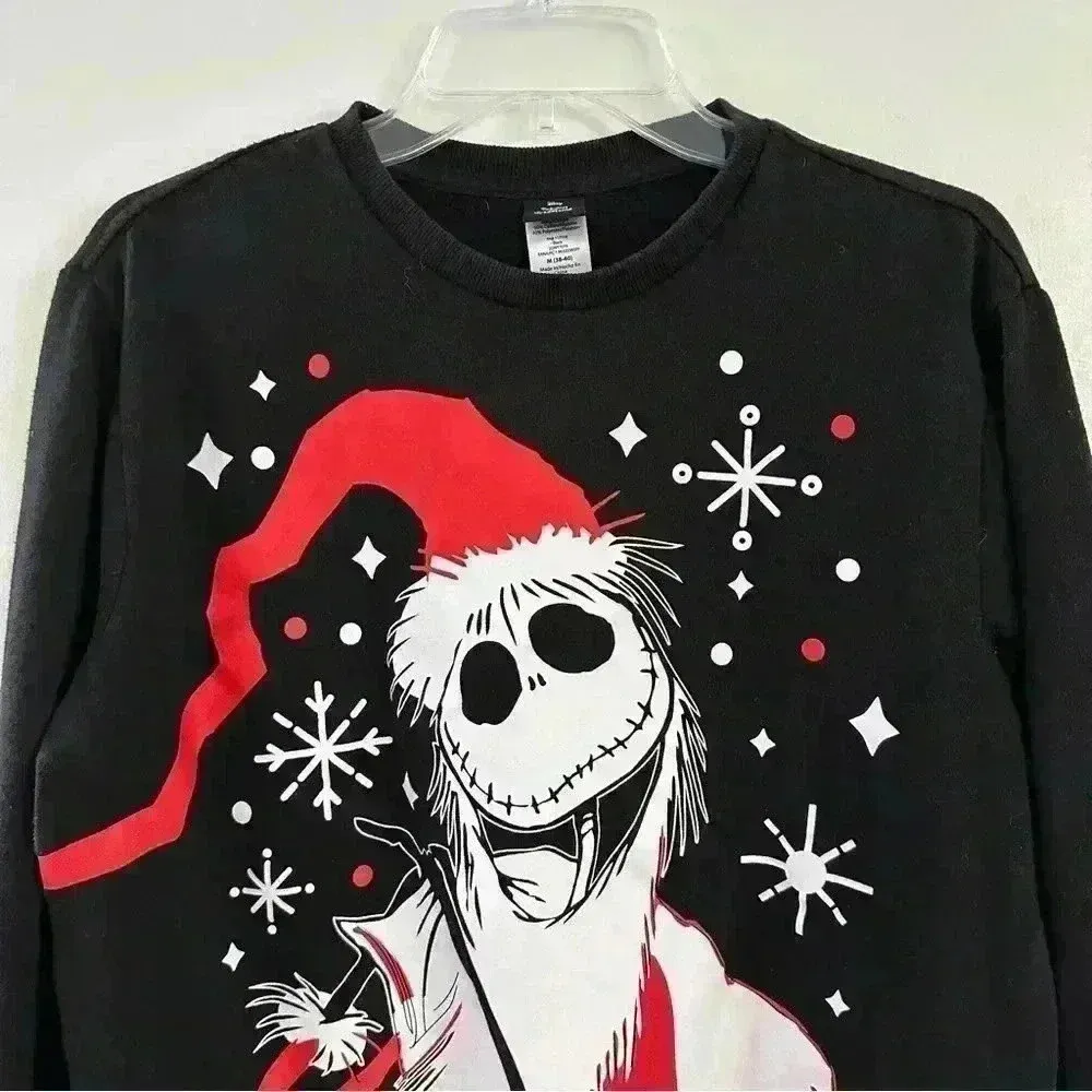 Disney Tim Burton’s The Nightmare Before Christmas Jack Skellington Sweater Sz M - Image 6