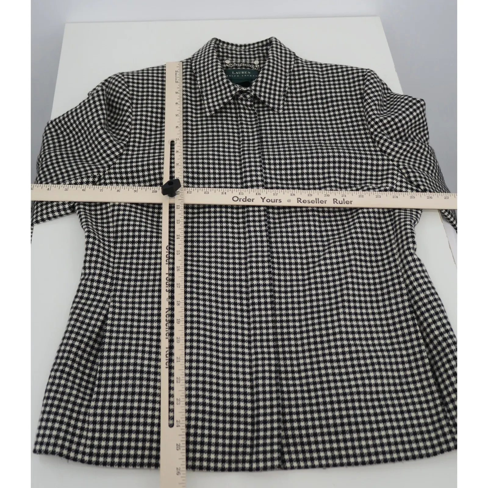 Lauren Ralph Lauren Houndstooth Wool Blend Blazer Jacket Women's Classic - Image 6