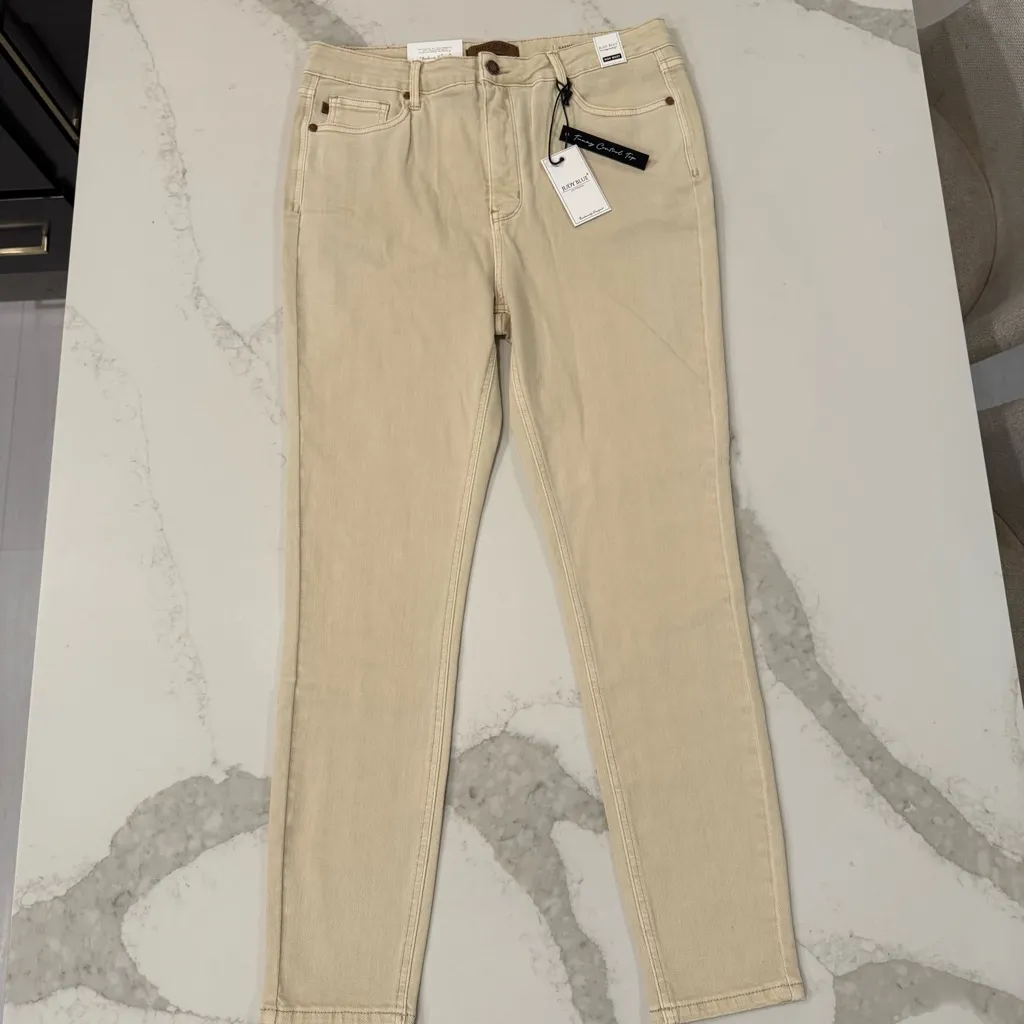 Judy Blue NWT High Waisted Tummy Control Skinny Denim Jeans Women’s 15/32 Bone - Image 4