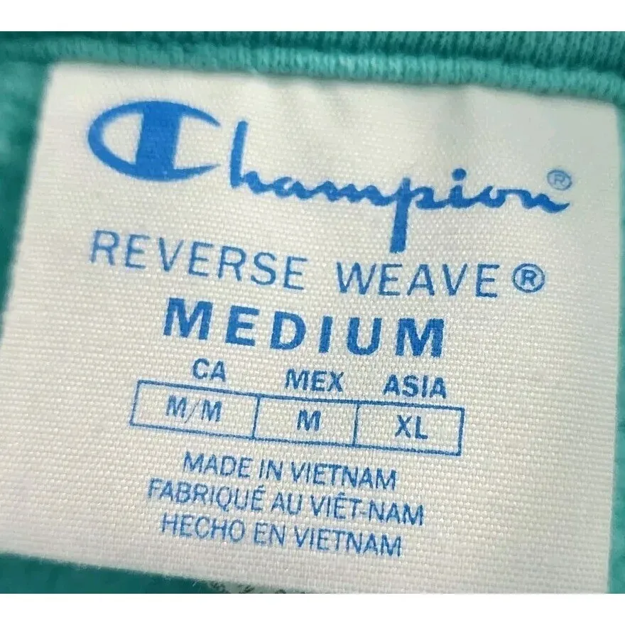 Vtg Champion Women Size M Reverse Weave Quarter Zip Crew Pullover Light Blue Size M - Image 4