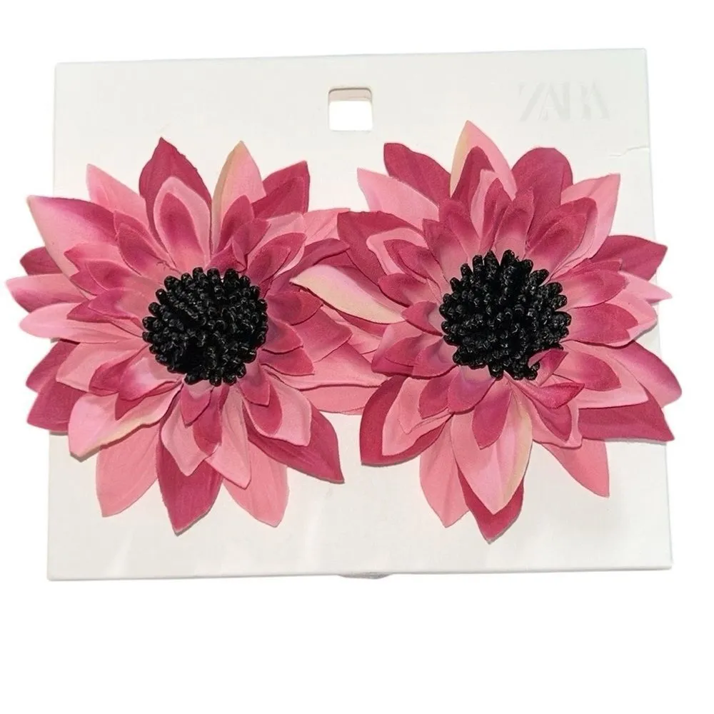 Zara Flower Red & Pink Earring - Image 3
