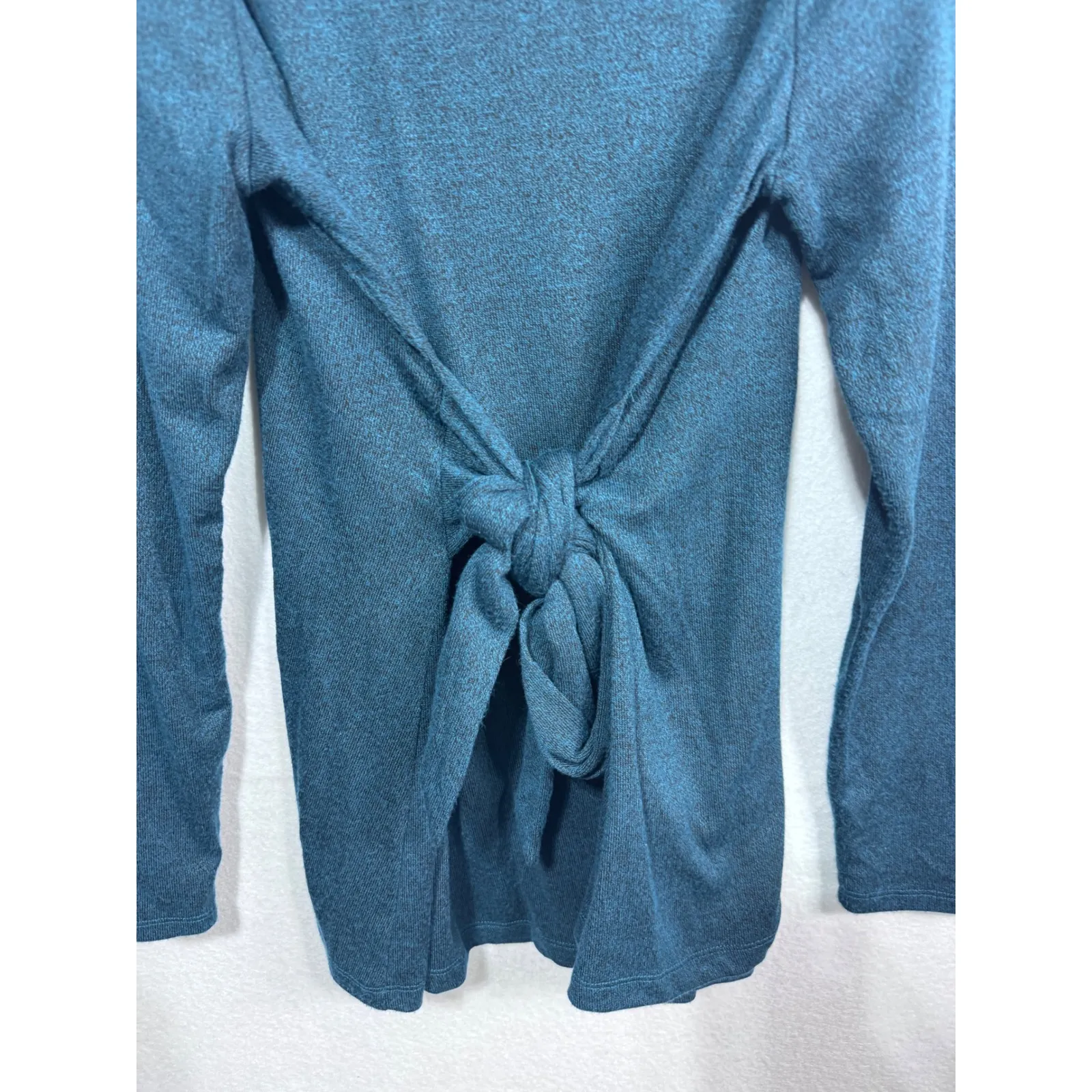 Motherhood Maternity Teal Blue Long Sleeve Tie Front Knit Top Women's Size Large - Image 3