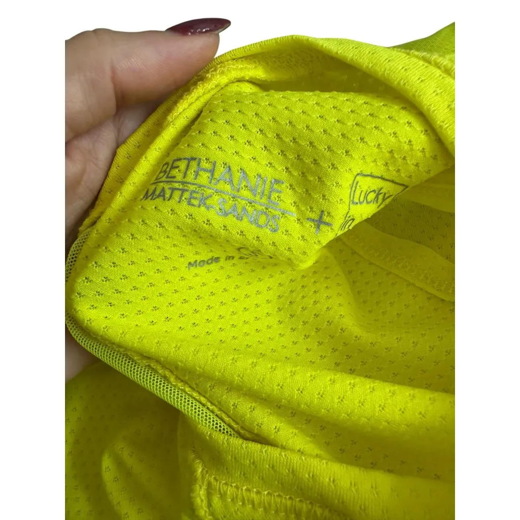 LUCKY IN LOVE X Bethanie Mattek Sands Court Worn Yellow Tank Top Size Small - Image 7