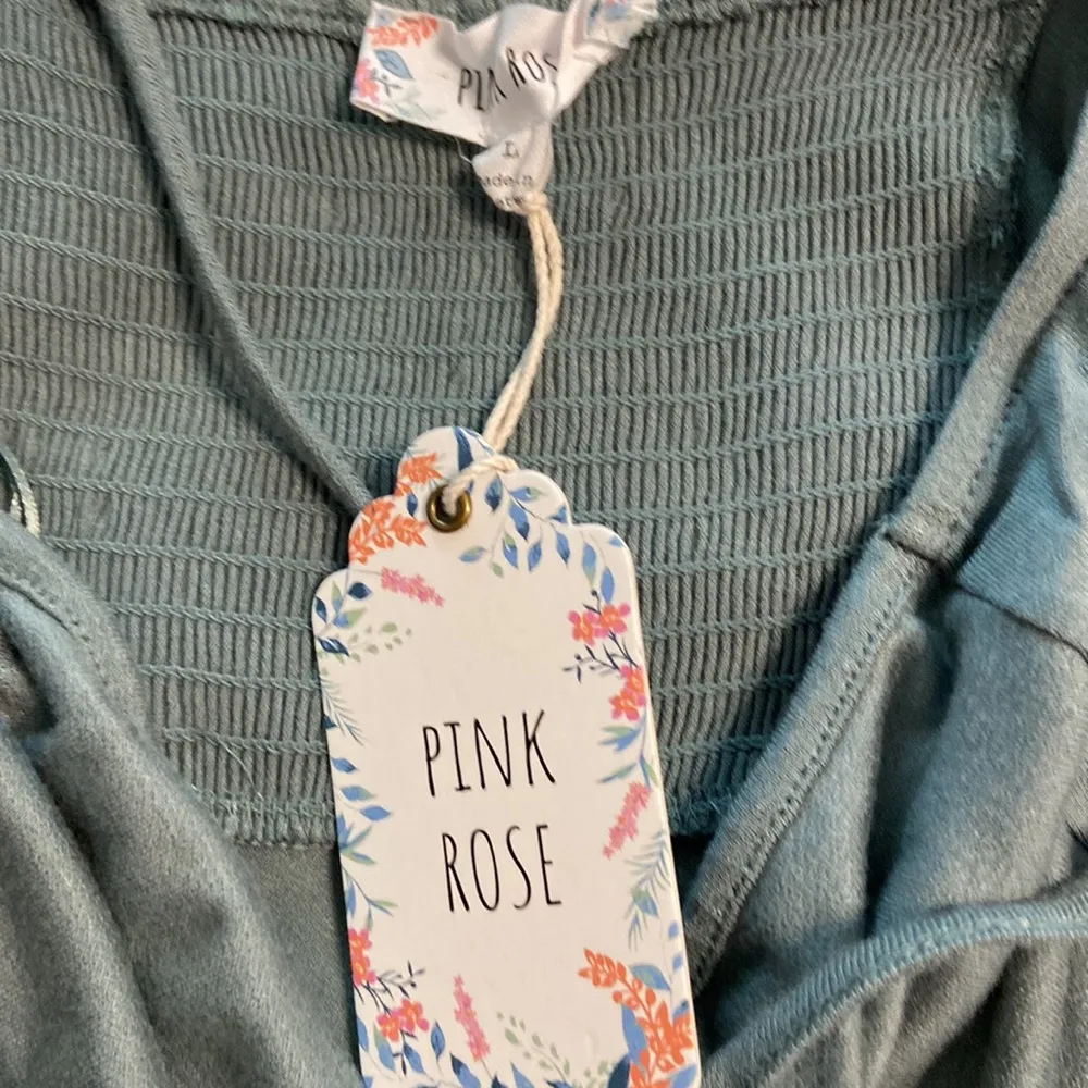 Pink Rose Dress size L length 34” bust 32” very soft with adjustable string - Image 5