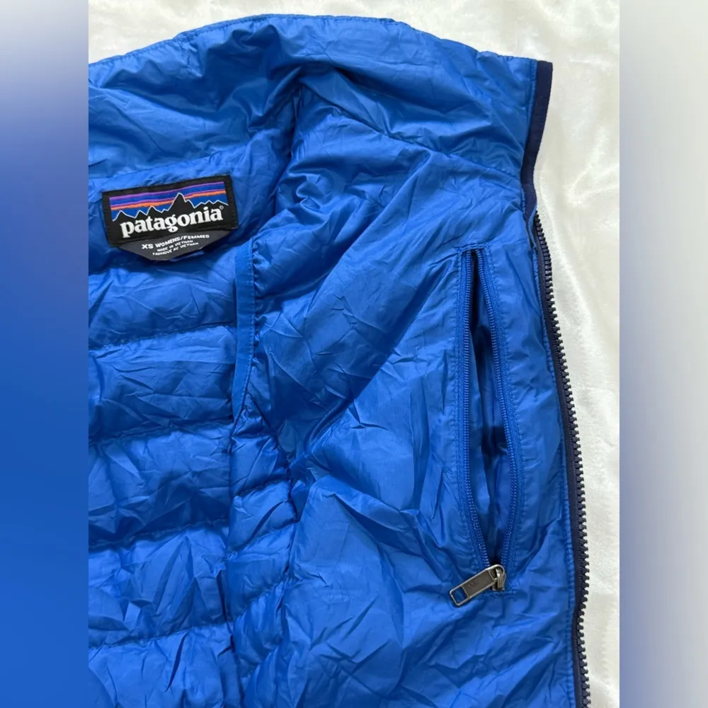 Patagonia Down Women’s Puffer Sweater Vest Quilted Sleeveless Size XS Royal Blue - Image 7