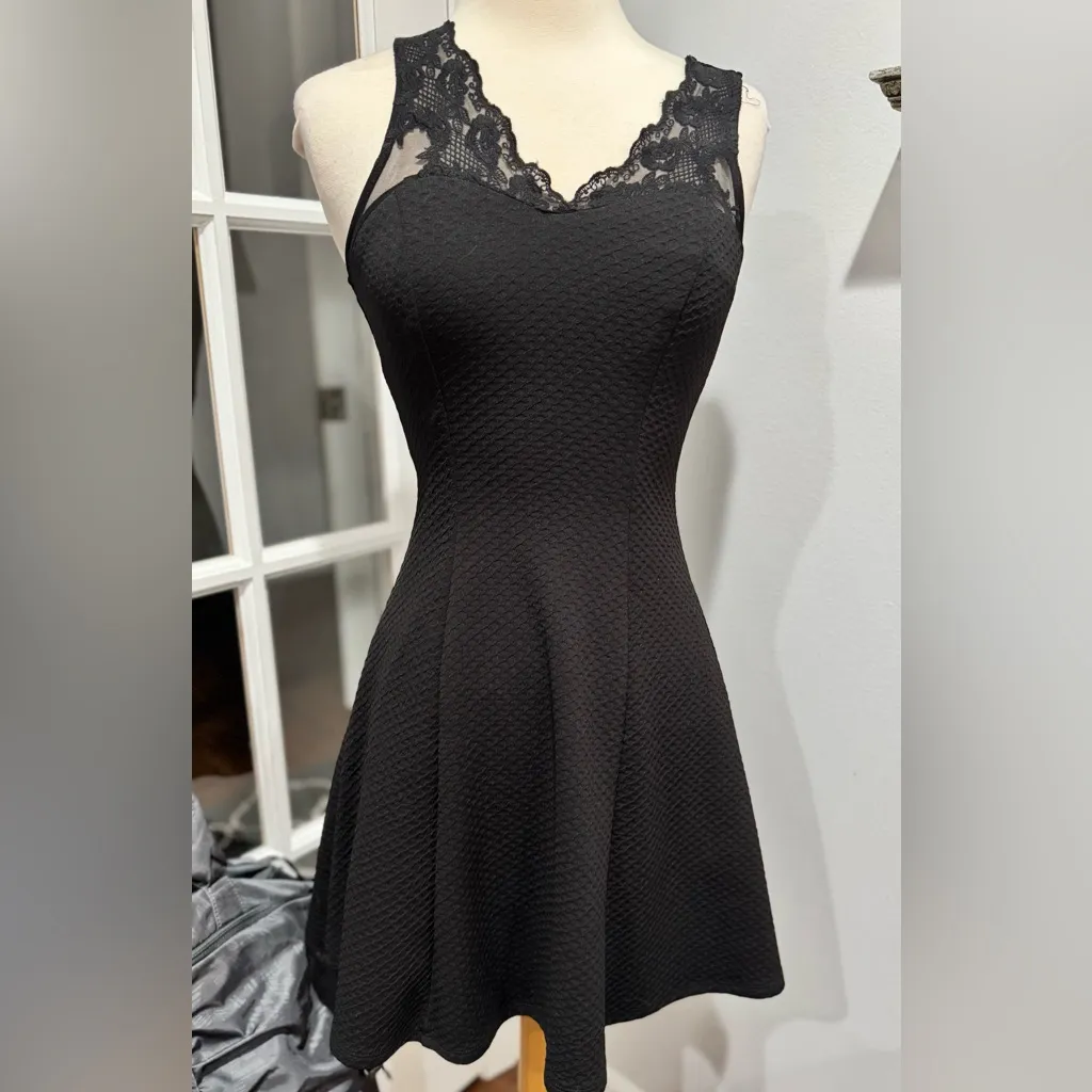 Monteau Los Angeles Black Fit & Flare Dress - Image 3