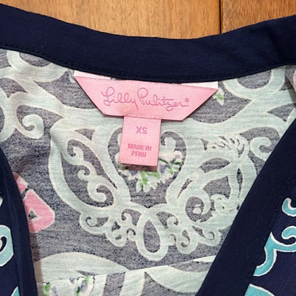 Lilly Pulitzer Pima Cotton Robyn Behind the Gate Print Short Sleeve Dress S - Image 8