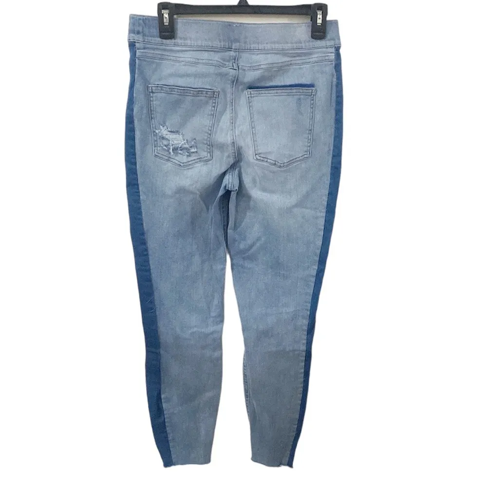 Spanx Distressed Skinny Pull on Jeans with Side Stripe Tuxedo size L - Image 3