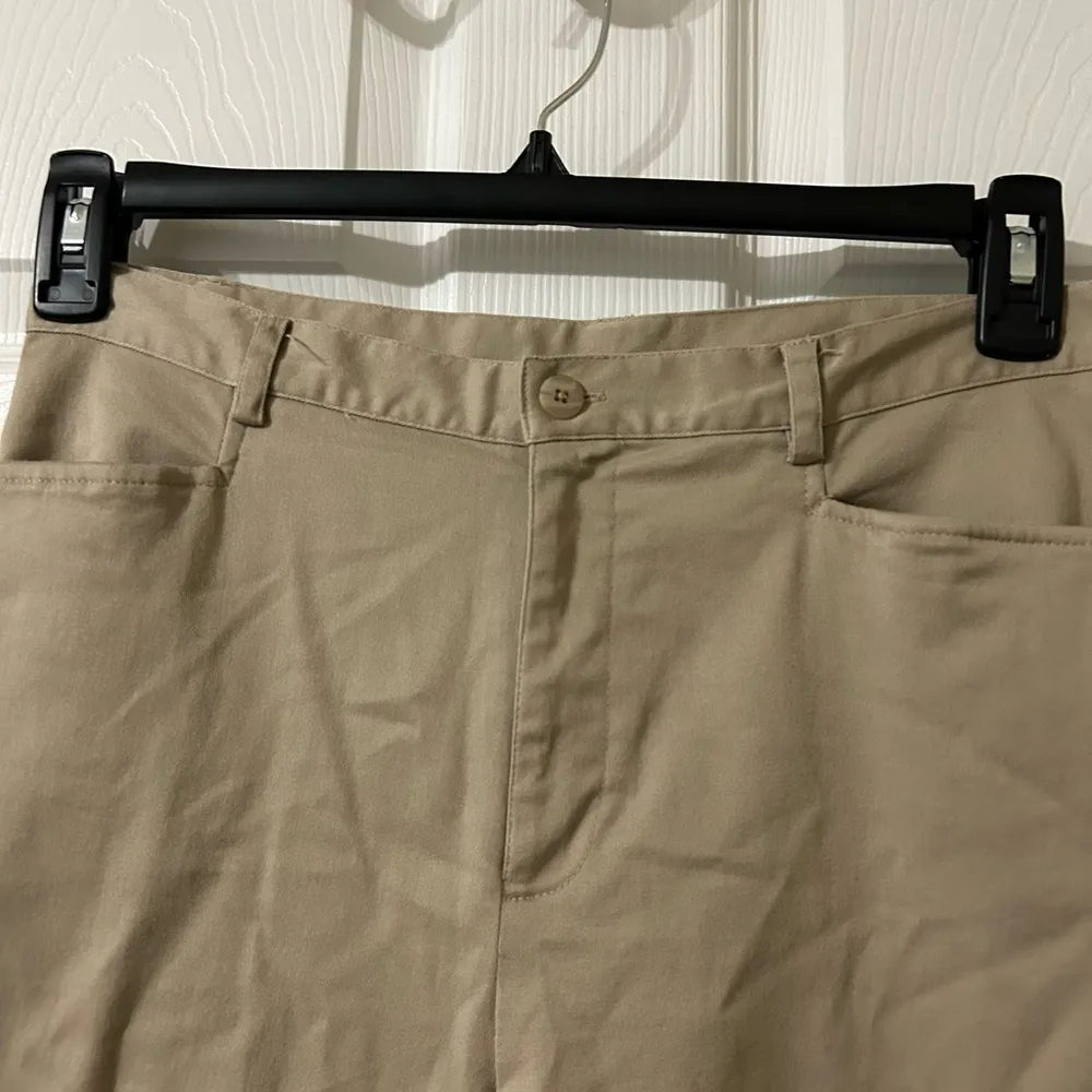 Rafaella Women's Caprice Cotton Floral Embroidered Tan Pants Size 10P - Image 6