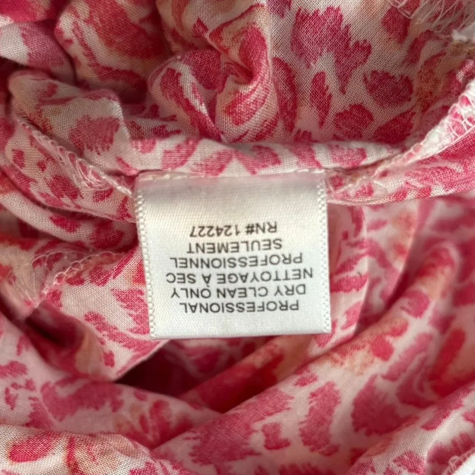 Misa Los Angeles Size M Morrison Dress Pink Animal Floral Tiered Ruffled USA - Image 8