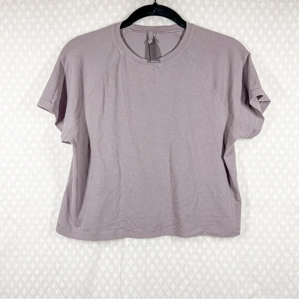 Skims Muted Purple Short Sleeve Cropped‎ Top - Image 2