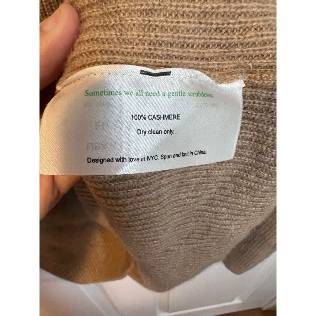 M.M. LaFleur Sophie 100% Cashmere Sweater XL Deep Flax Knit V - Image 10