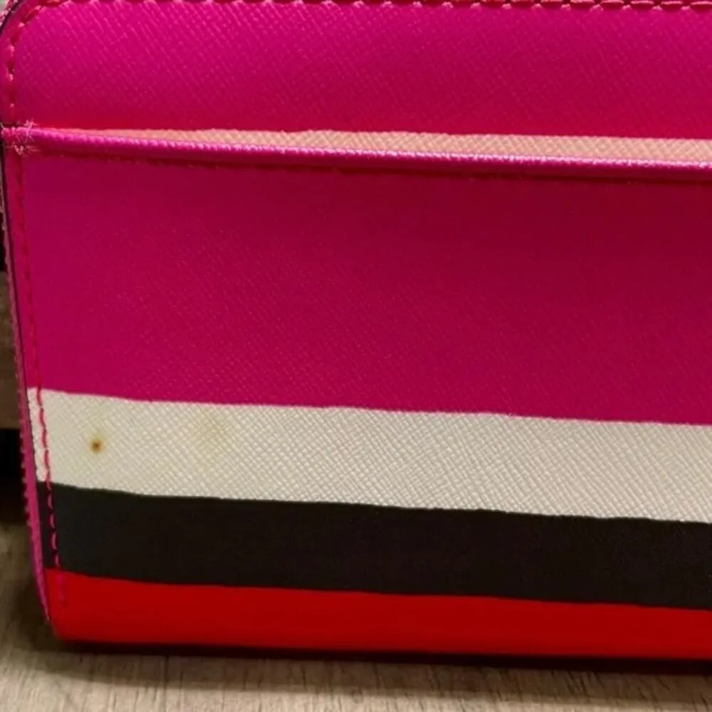 Kate Spade LE Laurel Way Bonita Stripe large continental zip around wallet - Image 3