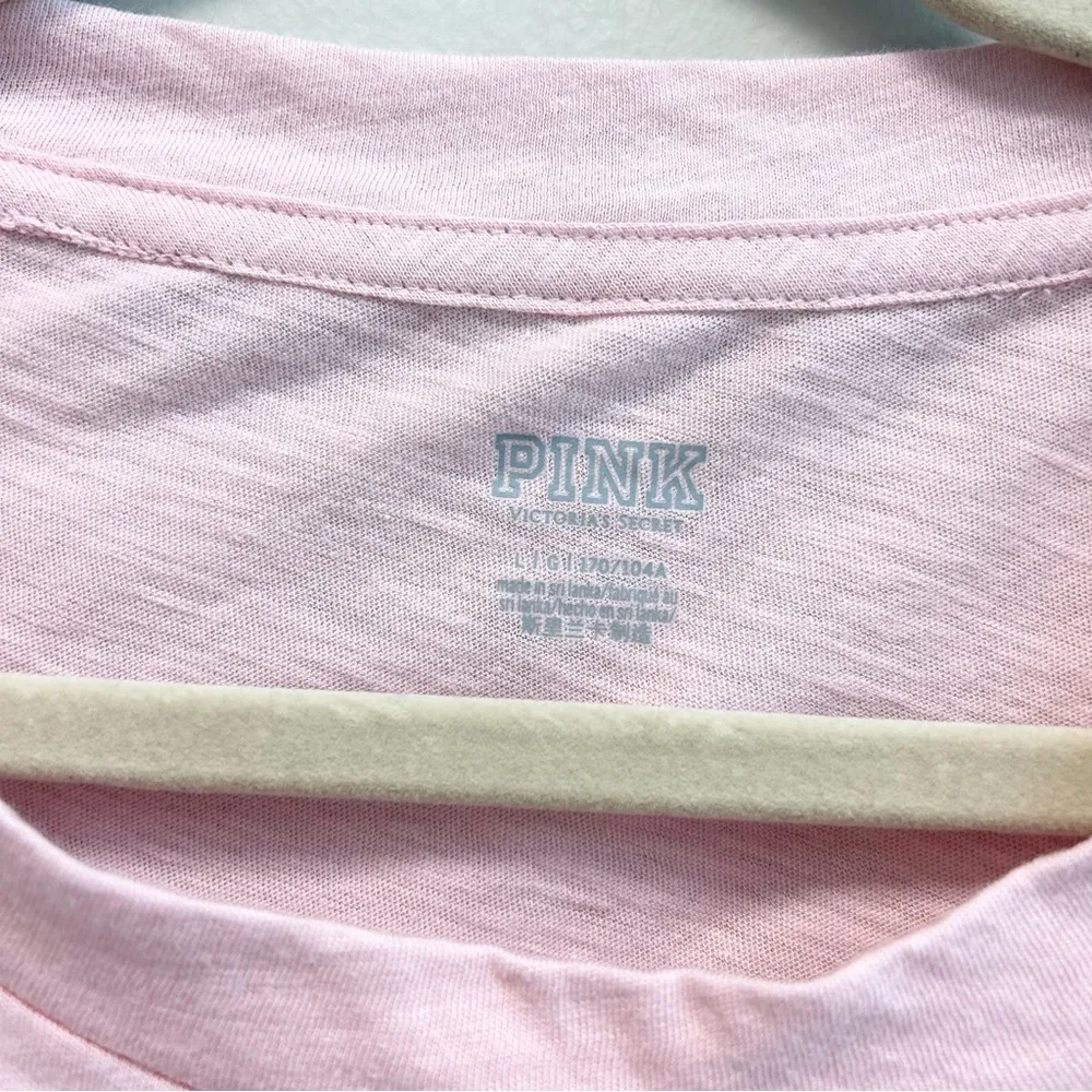 PINK Victoria Secret Pink Cropped Long Sleeve Tee Sz Large NWT - Image 2