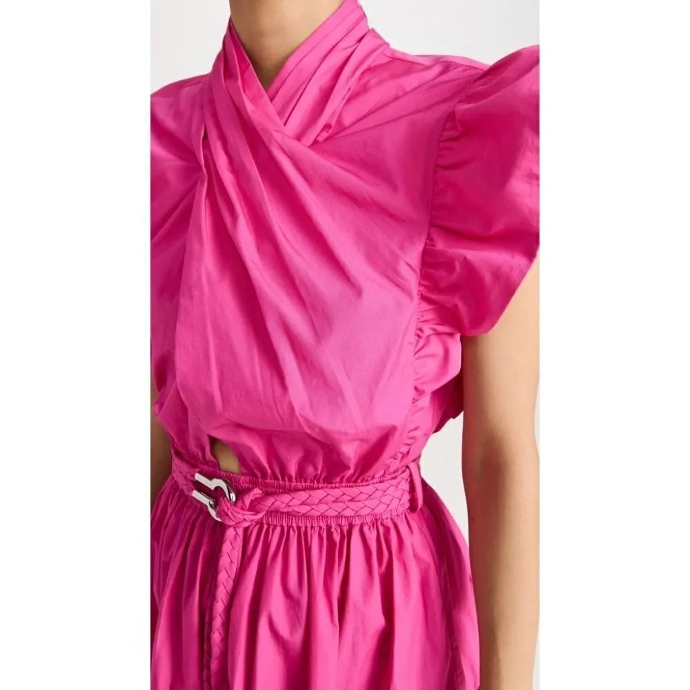 Derek Lam 10 Crosby Finn Ruffle Wrap Mini Dress Pink Womens Size 44 US 10 - Image 8
