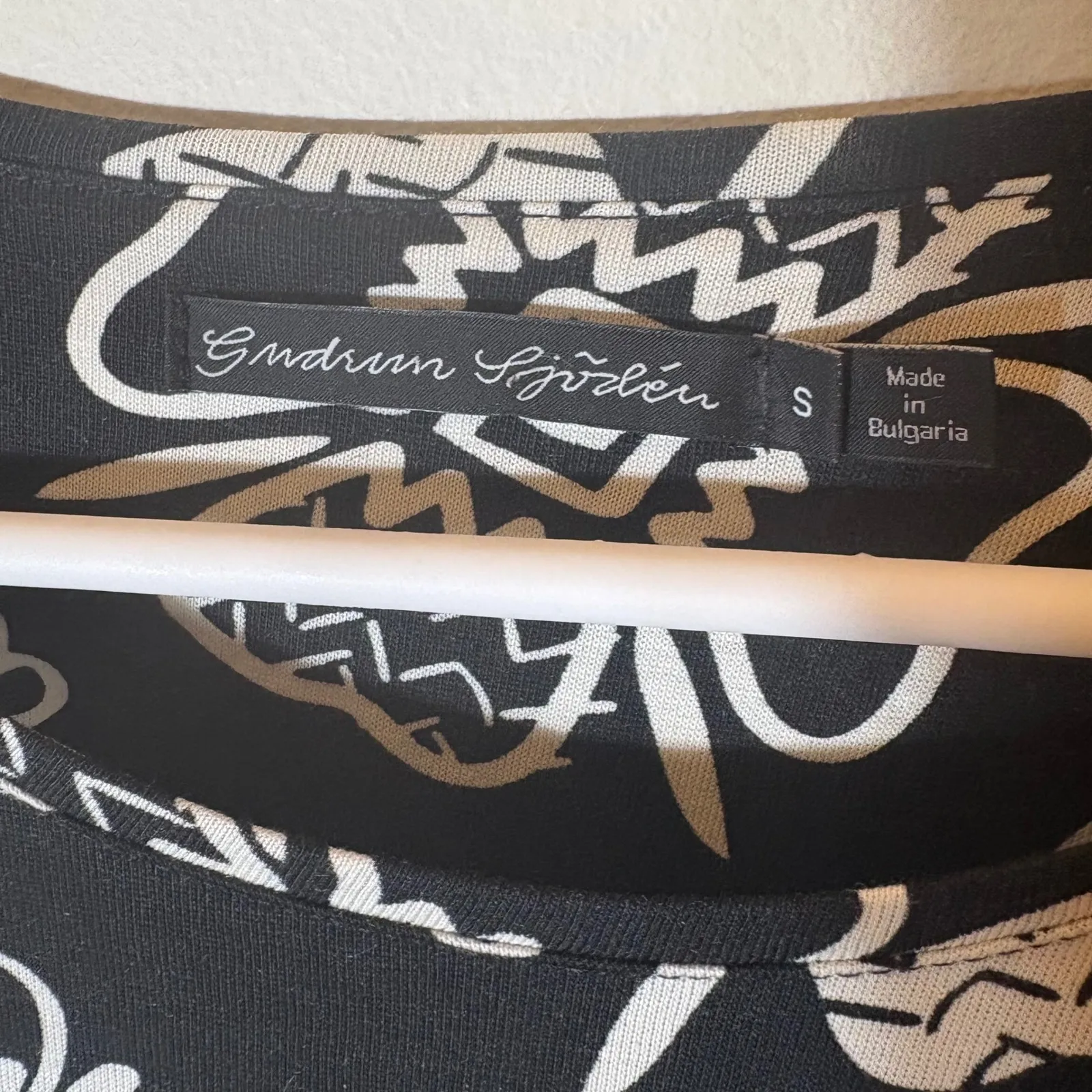 Gudrun Sjoden Black White Floral Long Sleeve Midi Dress Size S Organic Cotton - Image 4