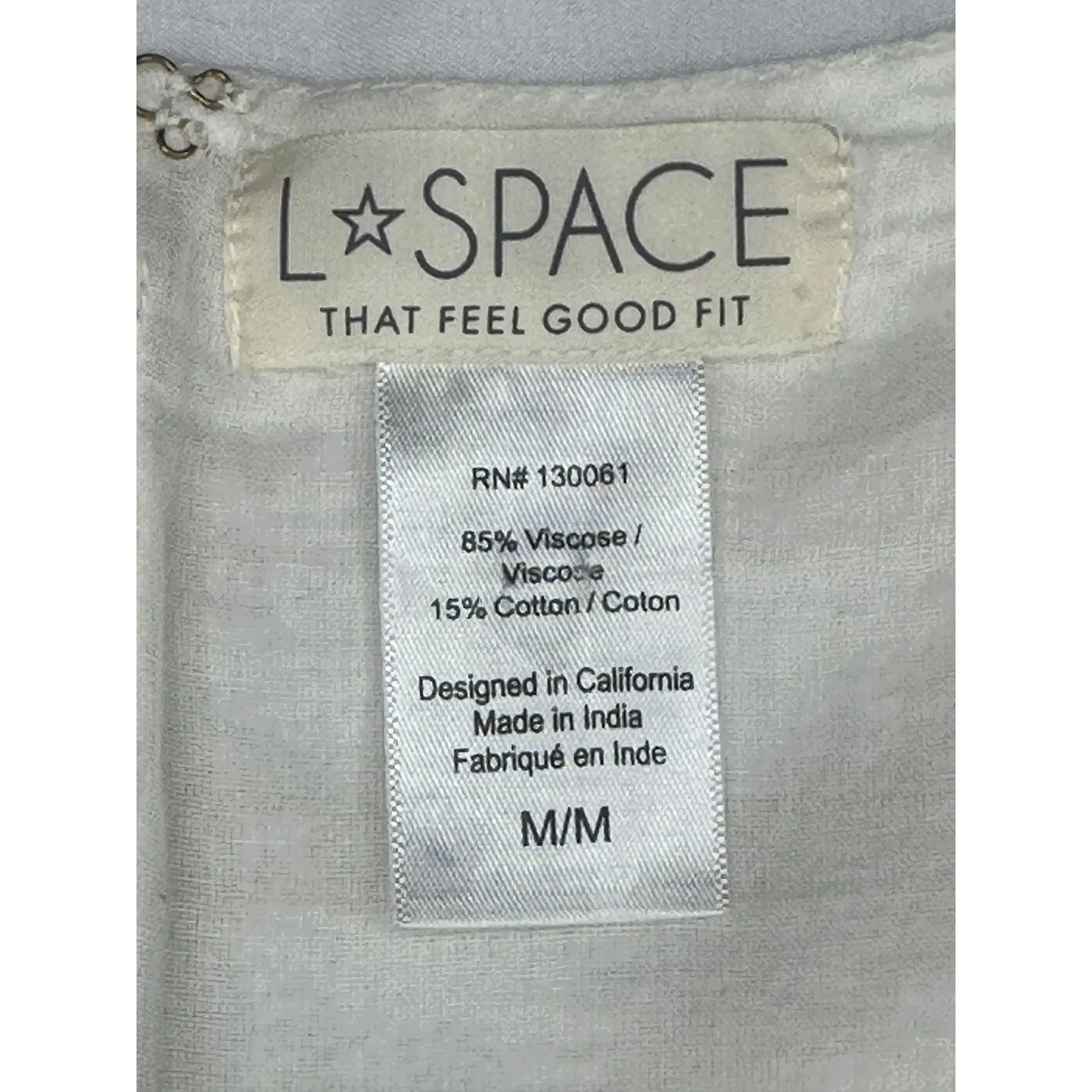 L Space White‎ Mini Dress Tie Front Sweetheart Neck 3/4 Sleeve Medium - Image 4