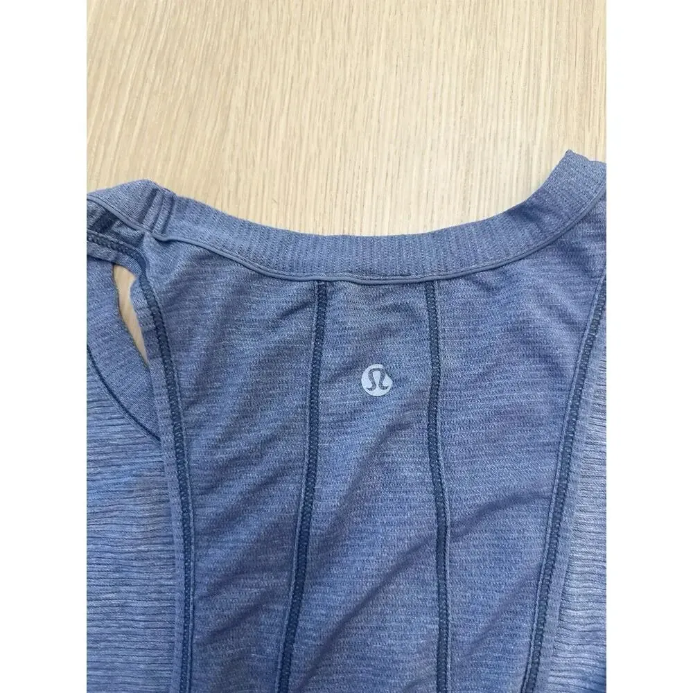 Lululemon Pace Perfect Tank Heathered Sterling Size 4 1044 - Image 9