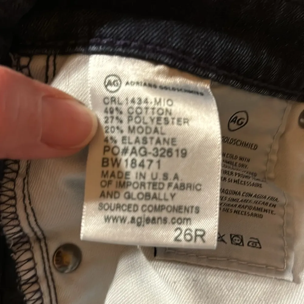 AG Adriano Goldschmied The Prima Mid-Rise Cigarette Dark Wash Jeans Size 26R - Image 8