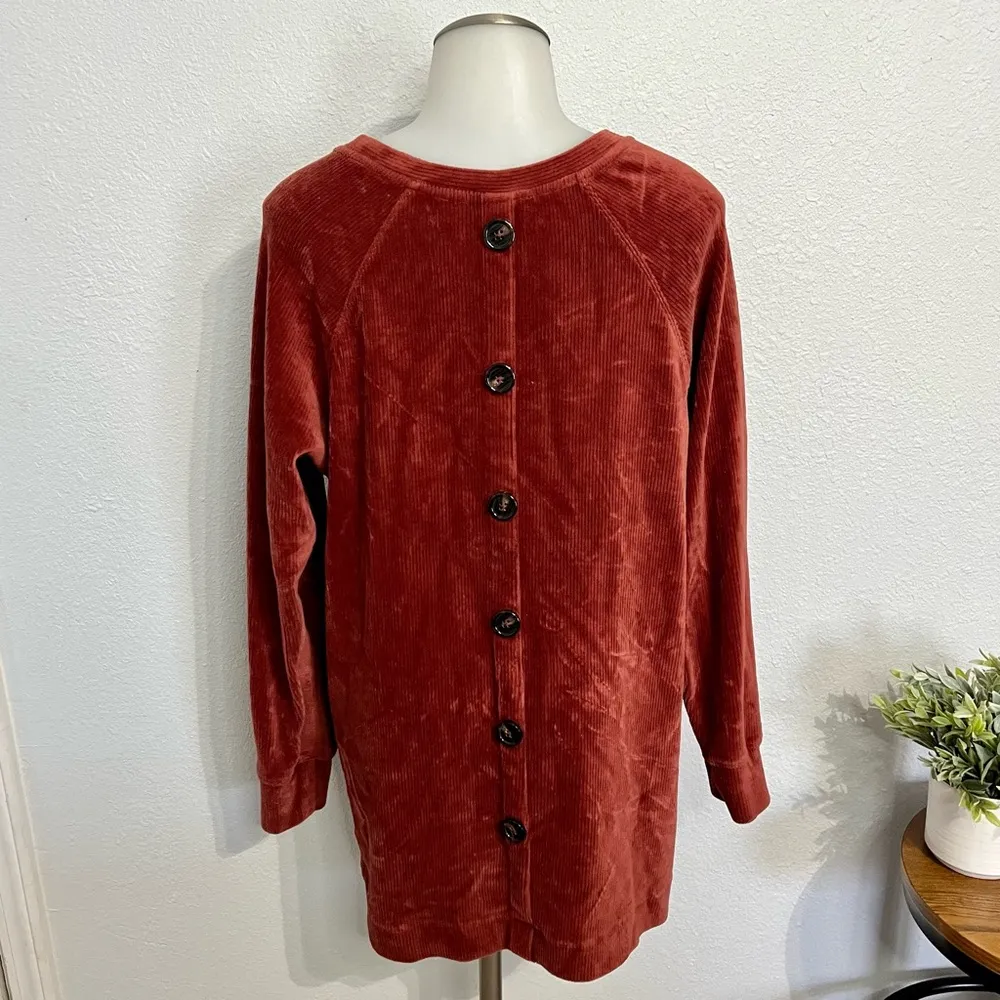 Soft Surroundings  Caroline Tunic Corduroy Velour Pullover Size Medium - Image 4