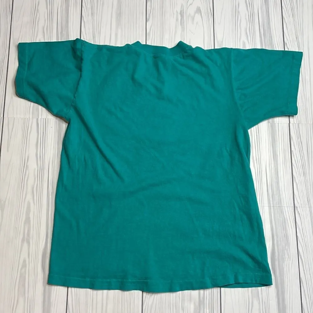 80s vintage Puff Print Alaska Tourist Tshirt Medium Blue - Image 4