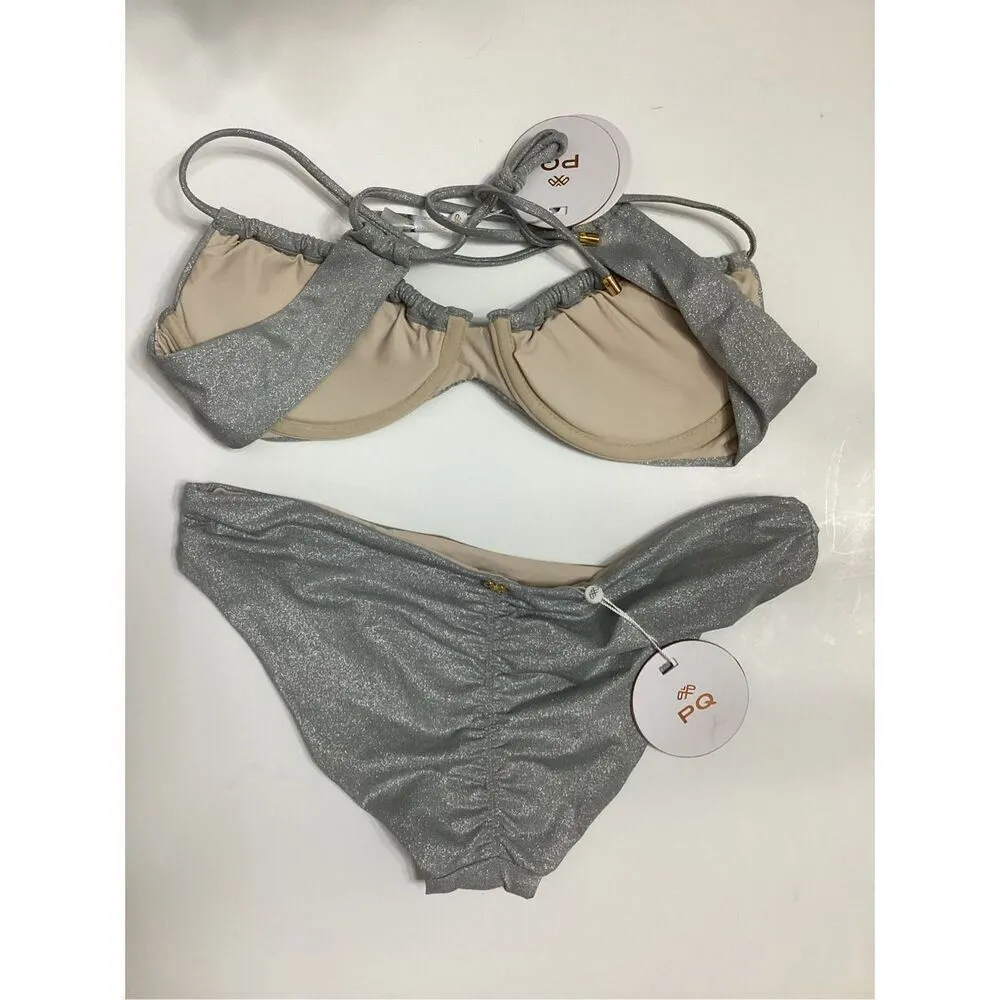 New Pilyq silver bikini. Small. Retails $169 - Image 8