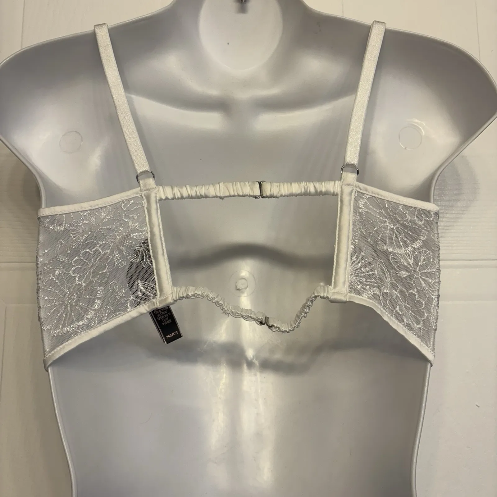 Victoria's Secret Balconette Corset White Lace Bustier Longline Bra Size 34C NEW - Image 4