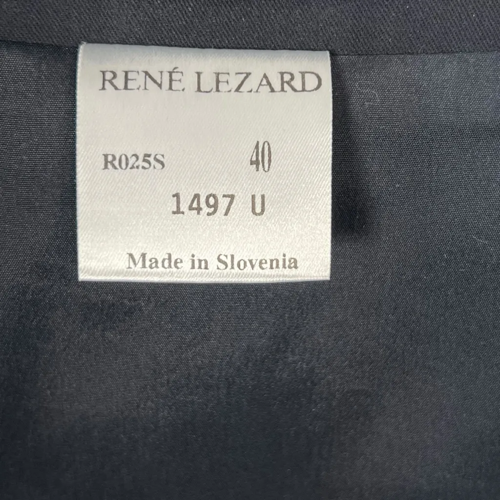 René Lezard Wool Women’s Black Pencil Skirt Double Slitted Size 10 (40) - Image 4