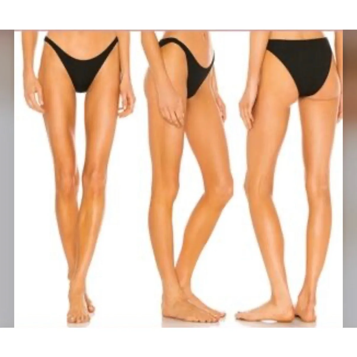 NEW ONIA Bikini Bottom Womens Large Black Ashley Tricot Swim Resort Minimalist - Image 2