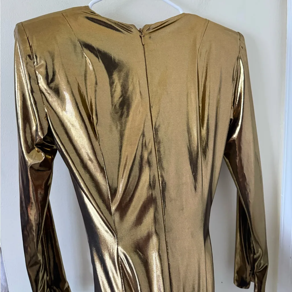 House of CB Gaby Gold Drape Mini Dress New Years Holiday - Image 9