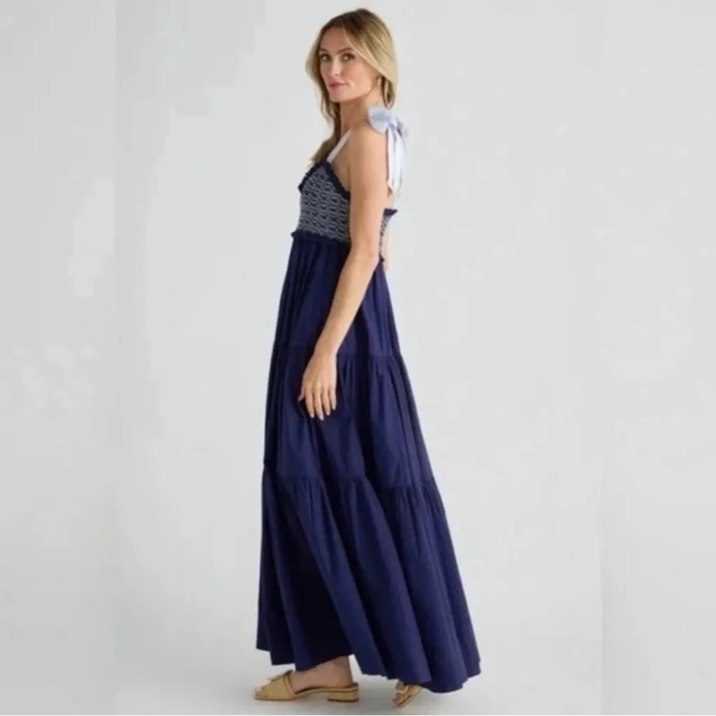 NWT Free People Bluebell Smocked Bodice Maxi Dress in Eclipse - Image 6