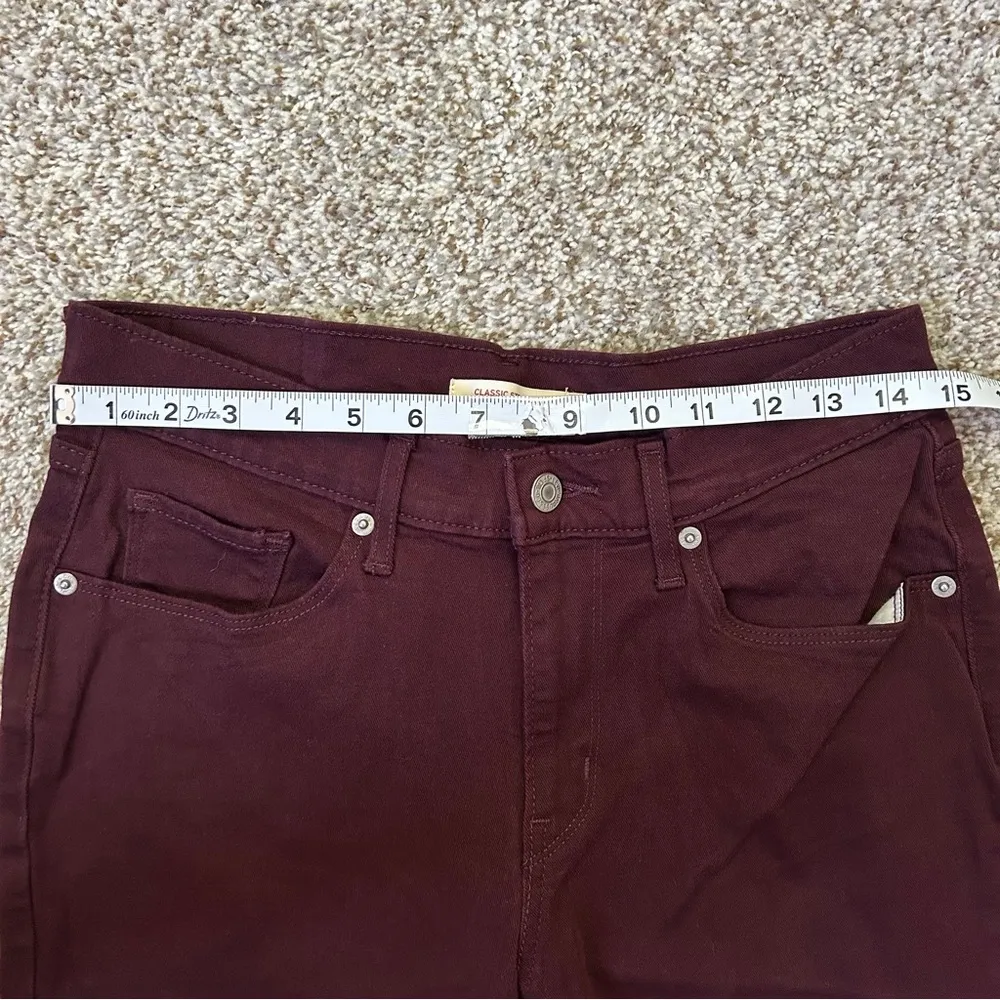 Levi's Women's Straight Leg Pants - Burgundy Purple Red Casual 28 - Image 5