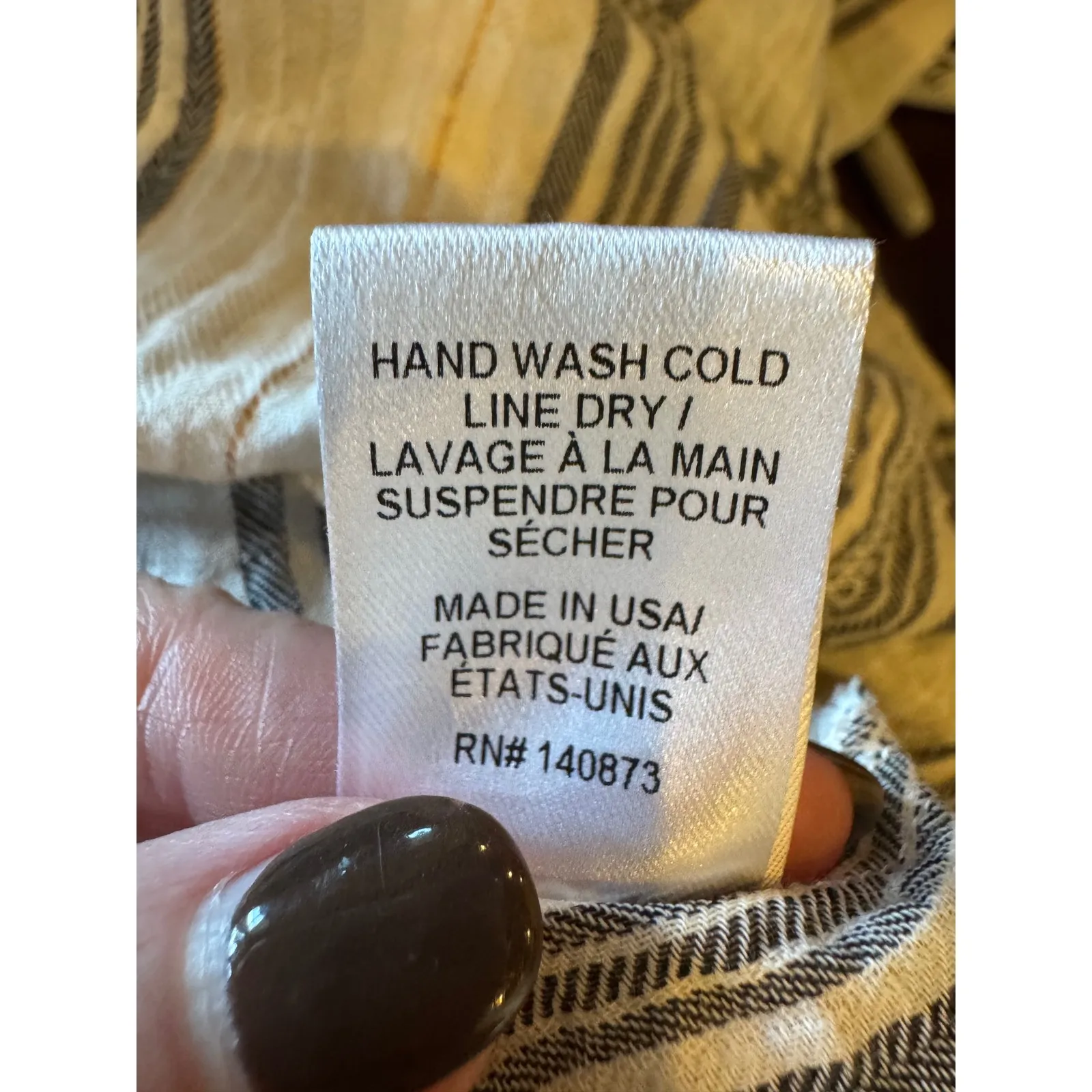 LoveShackFancy‎ Dress Women XS Ivory Gray Striped Georgica Maxi Luxury Boho - Image 13