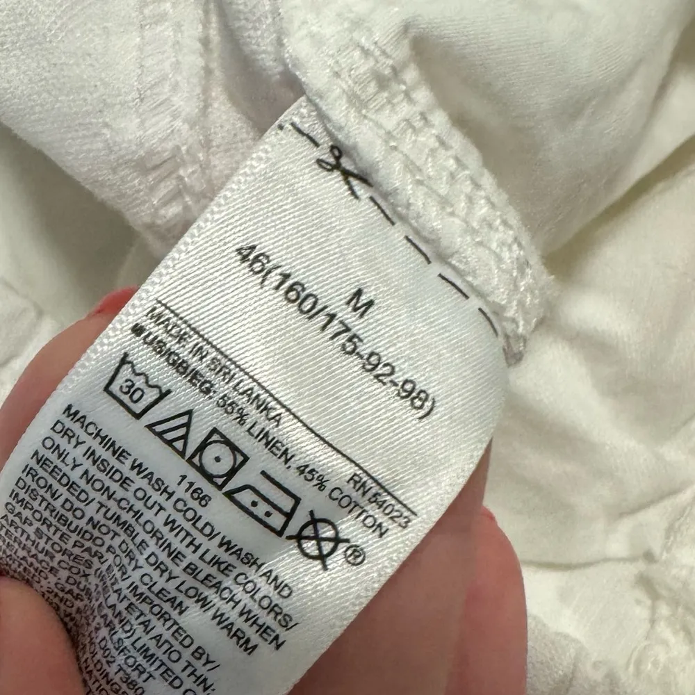 GAP Womens Linen Cotton Blend Shorts Sz Medium White Relaxed Stretch Waist - Image 9